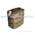 large capacity three compartment cosmetic bag